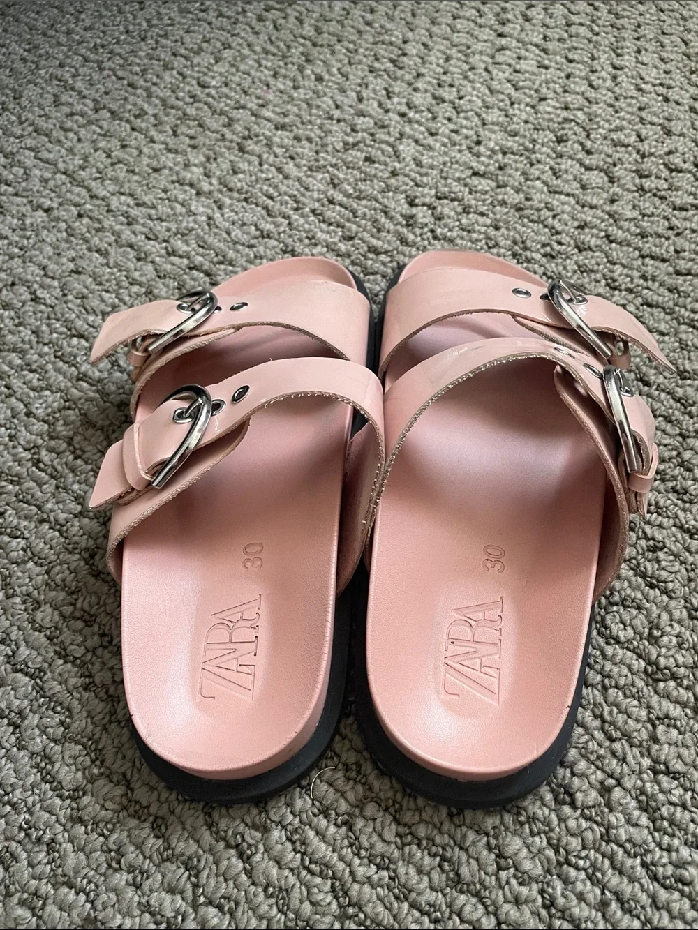 Zara Patent Leather Buckle Sandals